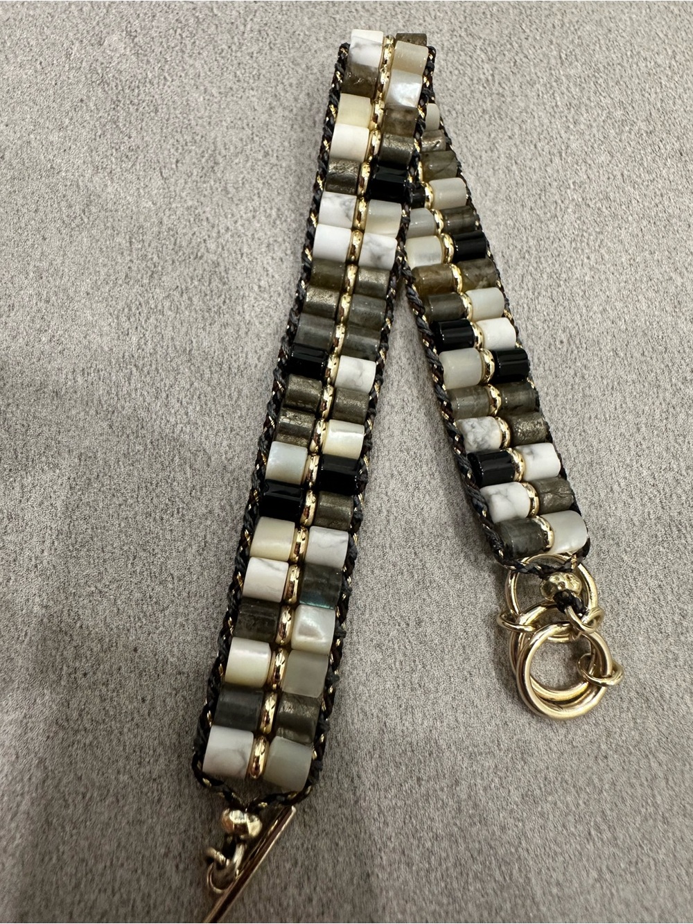Kendra Scott Black, White & Gold Beaded Bracelet - Picture 1 of 2